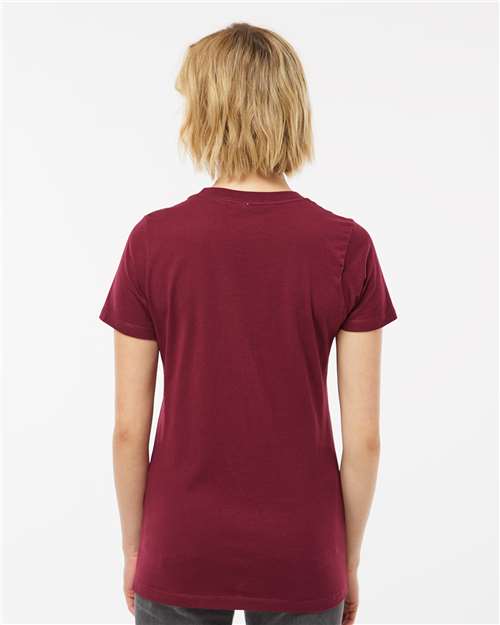 Tultex 516 Women's Premium Cotton T-Shirt - Burgundy - model back