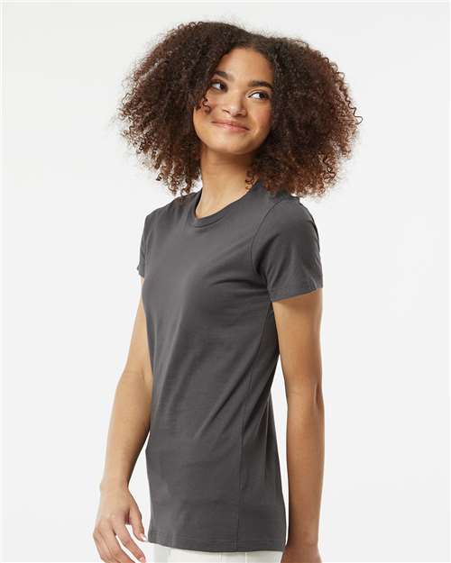 Tultex 516 Women's Premium Cotton T-Shirt - Charcoal - model side