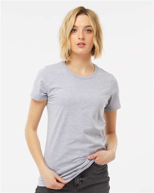 Tultex 516 Women's Premium Cotton T-Shirt - Heather Grey - model front