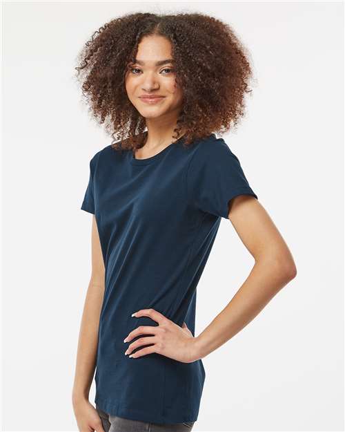 Tultex 516 Women's Premium Cotton T-Shirt - Navy - model side