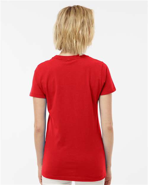 Tultex 516 Women's Premium Cotton T-Shirt - Red - model back