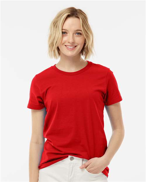Tultex 516 Women's Premium Cotton T-Shirt - Red - model front
