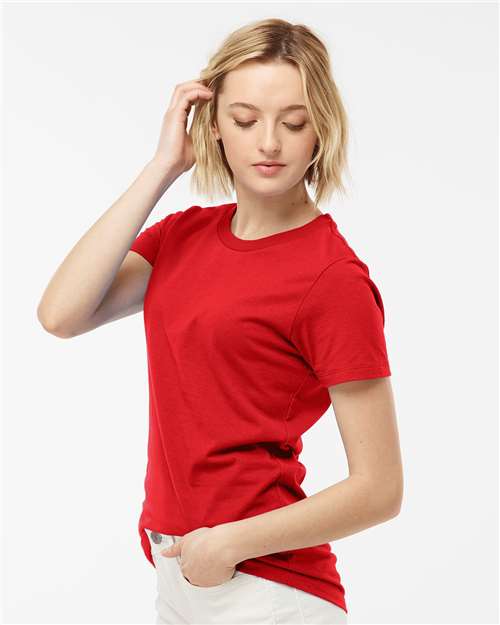 Tultex 516 Women's Premium Cotton T-Shirt - Red - model side