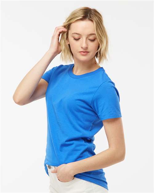 Tultex 516 Women's Premium Cotton T-Shirt - Royal - model side