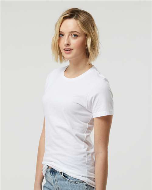 Tultex 516 Women's Premium Cotton T-Shirt - White - model side