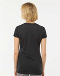 Tultex 244 Women's Poly-Rich V-Neck T-Shirt - Black - model back