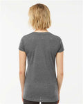 Tultex 244 Women's Poly-Rich V-Neck T-Shirt - Heather Charcoal - model back