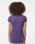 Tultex 244 Women's Poly-Rich V-Neck T-Shirt - Heather Purple - model back