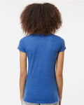 Tultex 244 Women's Poly-Rich V-Neck T-Shirt - Heather Royal - model back