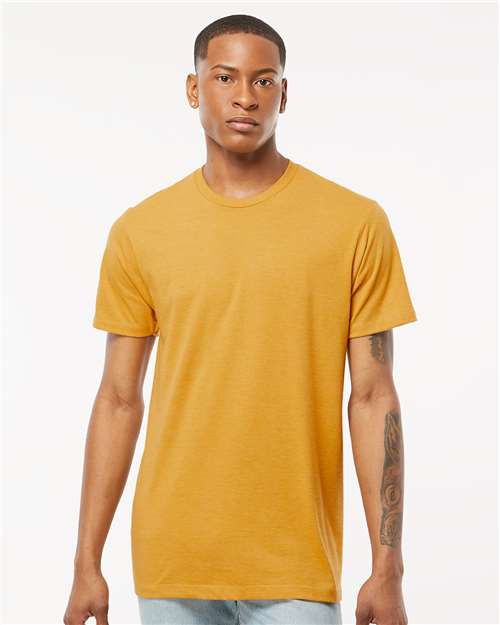 Tultex 541 Men's Premium Cotton Blend T-Shirt - Antique Gold Heather - model front