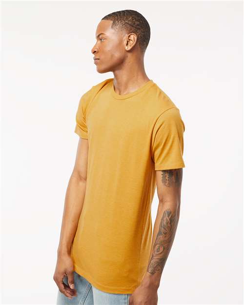 Tultex 541 Men's Premium Cotton Blend T-Shirt - Antique Gold Heather - model side
