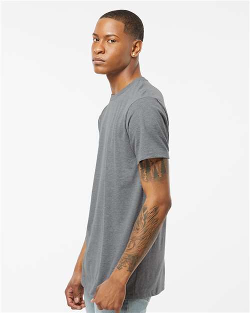 Tultex 541 Men's Premium Cotton Blend T-Shirt - Athletic Heather - model side