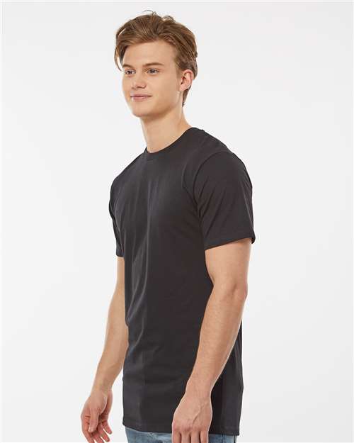 Tultex 541 Men's Premium Cotton Blend T-Shirt - Black - model side