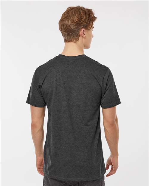 Tultex 541 Men's Premium Cotton Blend T-Shirt - Black Heather - model back