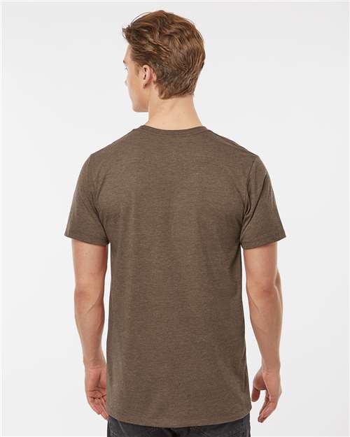 Tultex 541 Men's Premium Cotton Blend T-Shirt - Brown Heather - model back