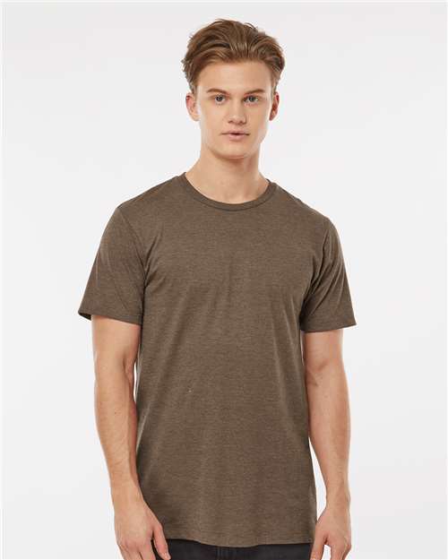 Tultex 541 Men's Premium Cotton Blend T-Shirt - Brown Heather - model front