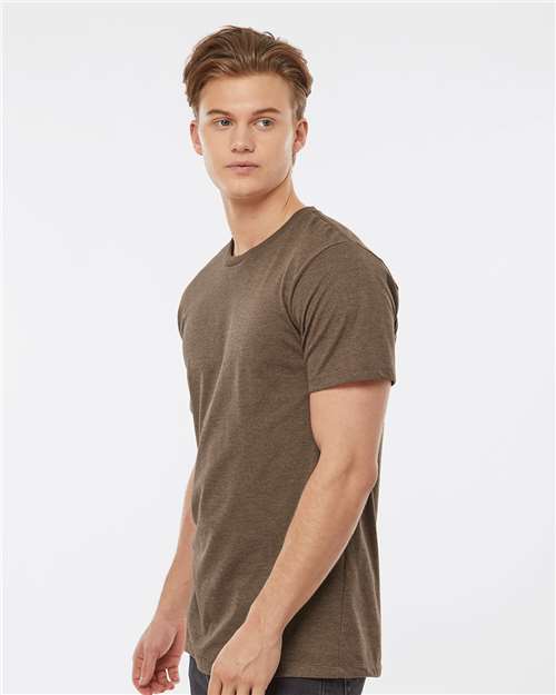 Tultex 541 Men's Premium Cotton Blend T-Shirt - Brown Heather - model side