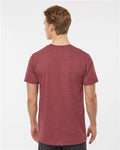 Tultex 541 Men's Premium Cotton Blend T-Shirt - Burgundy Heather - model back