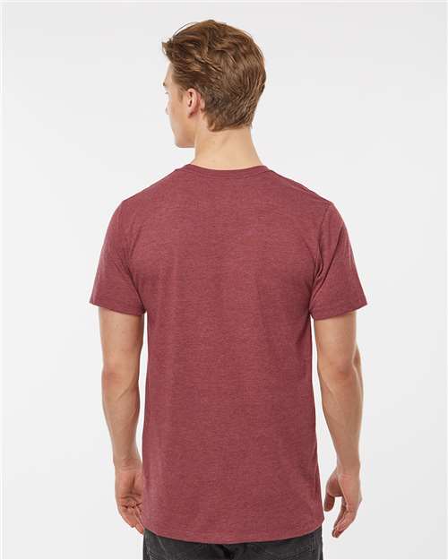 Tultex 541 Men's Premium Cotton Blend T-Shirt - Burgundy Heather - model back
