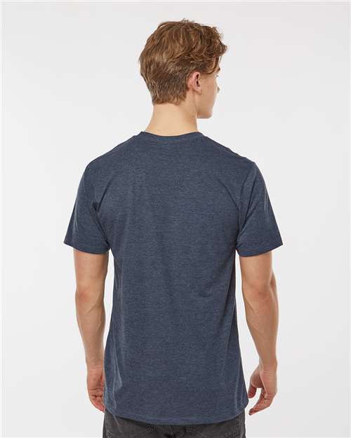 Tultex 541 Men's Premium Cotton Blend T-Shirt - Navy Heather - model back