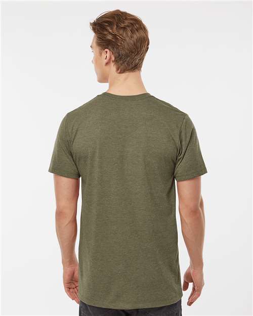 Tultex 541 Men's Premium Cotton Blend T-Shirt - Olive Heather - model back