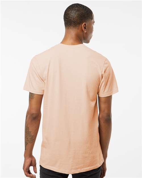 Tultex 541 Men's Premium Cotton Blend T-Shirt - Peach Heather - model back