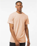 Tultex 541 Men's Premium Cotton Blend T-Shirt - Peach Heather - model front