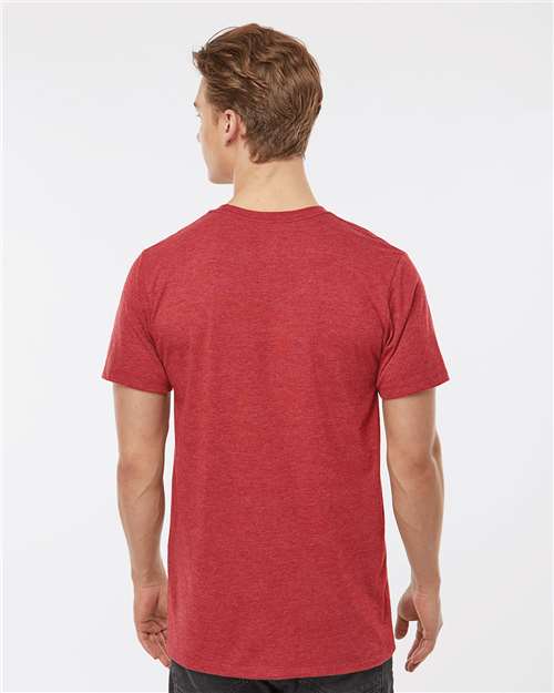 Tultex 541 Men's Premium Cotton Blend T-Shirt - Red Heather - model back