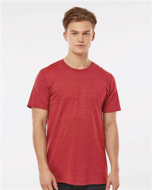 Tultex 541 Men's Premium Cotton Blend T-Shirt - Red Heather - model front