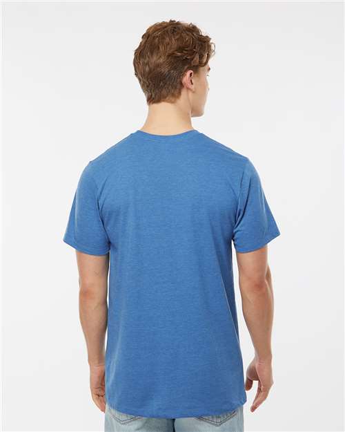 Tultex 541 Men's Premium Cotton Blend T-Shirt - Royal Heather - model back