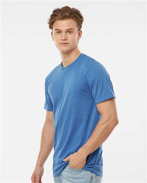 Tultex 541 Men's Premium Cotton Blend T-Shirt - Royal Heather - model side