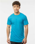 Tultex 541 Men's Premium Cotton Blend T-Shirt - Turquoise Heather - model front