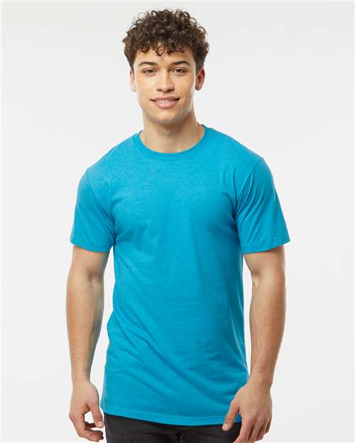 Tultex 541 Men's Premium Cotton Blend T-Shirt - Turquoise Heather - model front