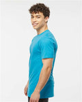 Tultex 541 Men's Premium Cotton Blend T-Shirt - Turquoise Heather - model side