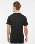 Tultex 207 Men's Poly-Rich V-Neck T-Shirt - Black - model back