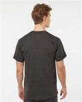 Tultex 207 Men's Poly-Rich V-Neck T-Shirt - Heather Graphite - model back