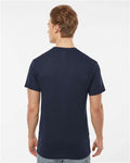 Tultex 207 Men's Poly-Rich V-Neck T-Shirt - Navy - model back