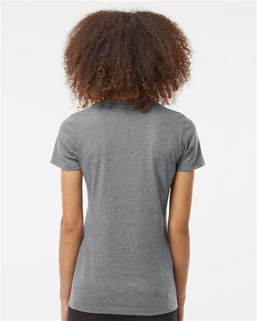 Tultex 542 Women's Premium Cotton Blend T-Shirt - Athletic Heather - model back