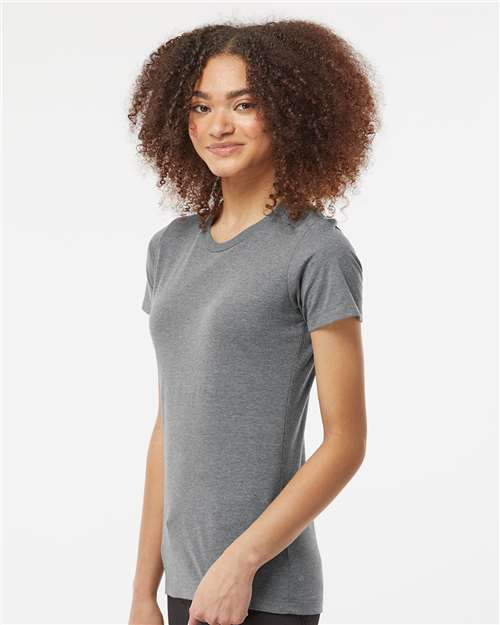 Tultex 542 Women's Premium Cotton Blend T-Shirt - Athletic Heather - model side