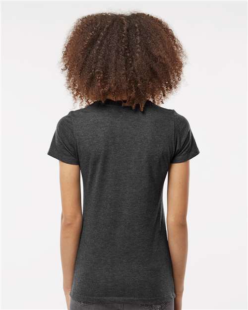 Tultex 542 Women's Premium Cotton Blend T-Shirt - Black Heather - model back