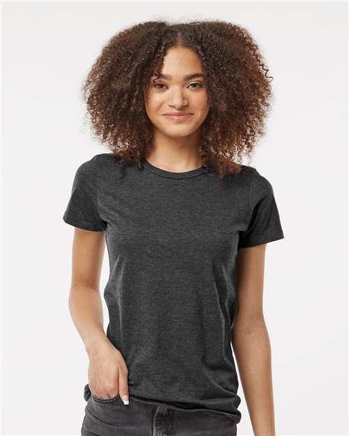 Tultex 542 Women's Premium Cotton Blend T-Shirt - Black Heather - model front