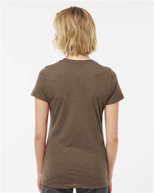 Tultex 542 Women's Premium Cotton Blend T-Shirt - Brown Heather - model back