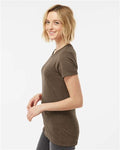 Tultex 542 Women's Premium Cotton Blend T-Shirt - Brown Heather - model side
