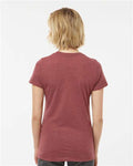 Tultex 542 Women's Premium Cotton Blend T-Shirt - Burgundy Heather - model back