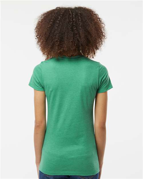 Tultex 542 Women's Premium Cotton Blend T-Shirt - Kelly Heather - model back