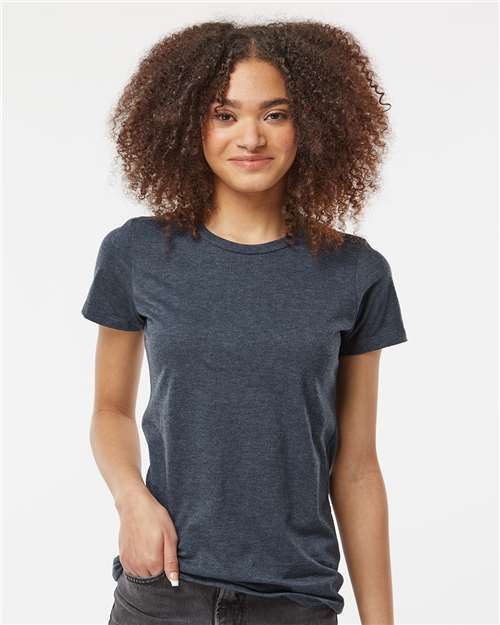 Tultex 542 Women's Premium Cotton Blend T-Shirt - Navy Heather - model front