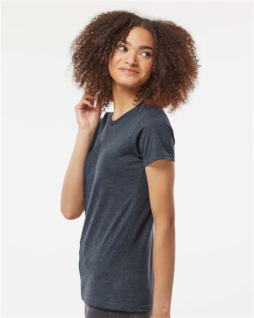 Tultex 542 Women's Premium Cotton Blend T-Shirt - Navy Heather - model side