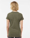 Tultex 542 Women's Premium Cotton Blend T-Shirt - Olive Heather - model back