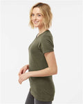 Tultex 542 Women's Premium Cotton Blend T-Shirt - Olive Heather - model side