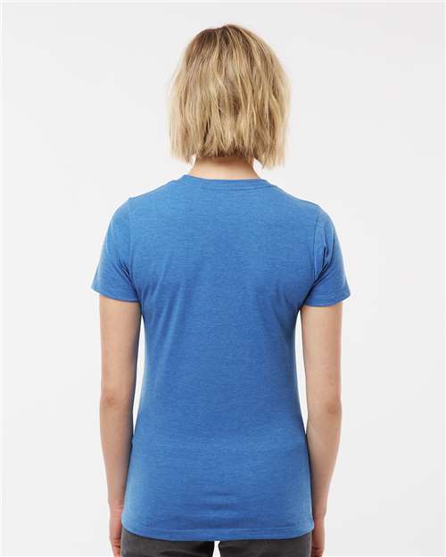 Tultex 542 Women's Premium Cotton Blend T-Shirt - Royal Heather - model back